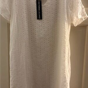 Victoria LeLand White Eyelet Dress